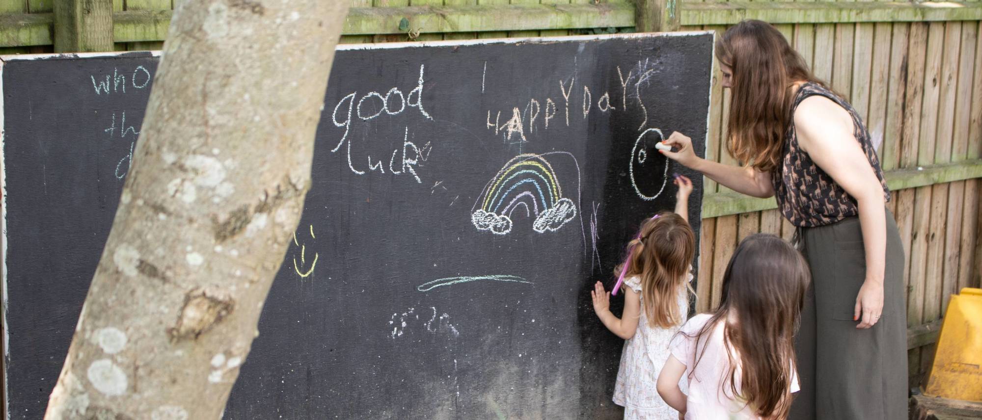 writing-on-the-chalk-board-in-the-garden
